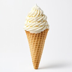 Delicious soft serve ice cream served in a crunchy waffle cone, perfect for sunny days and sweet cravings.