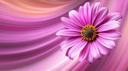 Obraz premium bright pink flower with intricate petals is centered against a softly blended pastel background, illustrating the delicate harmony of natures colors and shapes