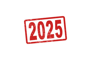 2025 year stamp and stamping hand. Abstract concept.