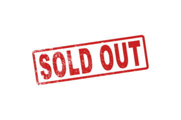 SOLD OUT red rubber stamp over a white background.