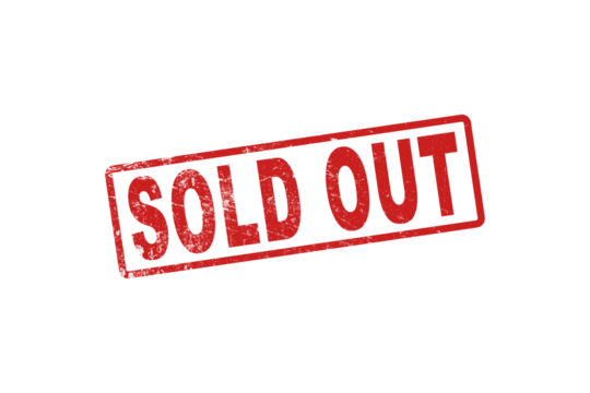 SOLD OUT red rubber stamp over a white background. - Powered by Adobe