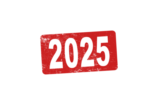 2025 year stamp and stamping hand. Abstract concept. - Powered by Adobe