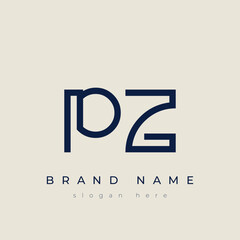 P and Z logo design. PZ abstract Letters Logo Monogram. This logo design is the process of creating a visual symbol that represents a brand, company, or individual.