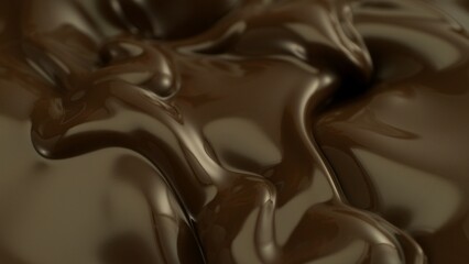 Freeze Motion of Whirling Melted Chocolate , Close-up