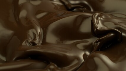 Freeze Motion of Whirling Melted Chocolate , Close-up