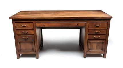 Fototapeta premium A large wooden desk with six drawers