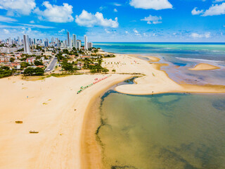 Jaboatão dos Guararapes, Pernambuco - Aerial view of Barra da Jangada beach - Clear water beach...