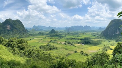 Serene Mountain Valley Landscape