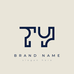 T and Y logo design. TY abstract Letters Logo Monogram. This logo design is the process of creating a visual symbol that represents a brand, company, or individual.