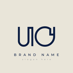Fototapeta premium U and O logo design. UO abstract Letters Logo Monogram. This logo design is the process of creating a visual symbol that represents a brand, company, or individual.