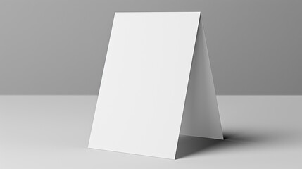 Plain white paper vertical calendar style tent card table talker ads poster print side way