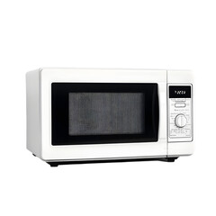 Fototapeta premium Modern White Microwave Oven Kitchen Appliance Cooking Device