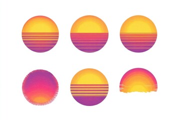 A set of colorful eggs on a simple white background, great for Easter or spring-themed designs