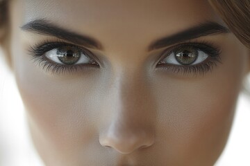 Fototapeta premium Close-up shot of a woman's face with prominent eyelashes