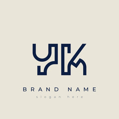Fototapeta premium Y and K logo design. YK abstract Letters Logo Monogram. This logo design is the process of creating a visual symbol that represents a brand, company, or individual.
