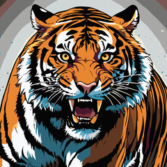 tiger head vector art for graphic design purposes

