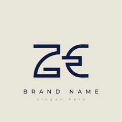 Z and E logo design. ZE abstract Letters Logo Monogram. This logo design is the process of creating a visual symbol that represents a brand, company, or individual.