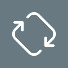 Movement of arrows in the shape of a square or diamond. Symbol of movement or direction, recycling or circulation. Icon of recycling of material or plastic.