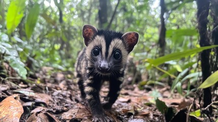 Fototapeta premium Charming Forest Creature in Lush Jungle
