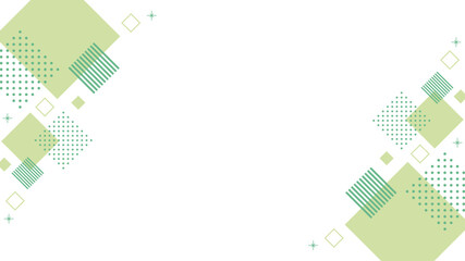 幾何学 フレーム 緑 黄緑 四角 キラキラ