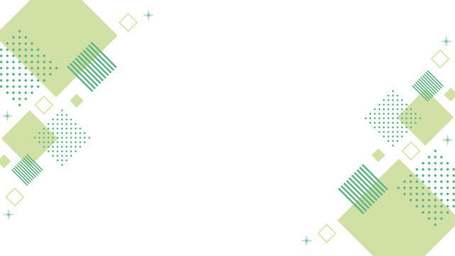 幾何学 フレーム 緑 黄緑 四角 キラキラ
