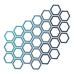 Symmetrical arrangement of hexagons with gradient shading Illustrator Artwork