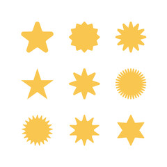 Star icon collection.Black stars icon set. Sparkle star icon set.