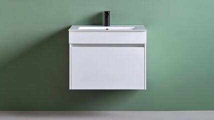 Compact floating vanity for a guest bathroom, minimalist and welcoming design