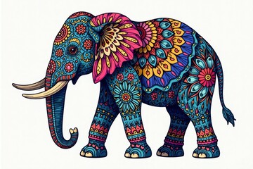 Circular elephant mandala, flowing lines, easy coloring , easy, circular