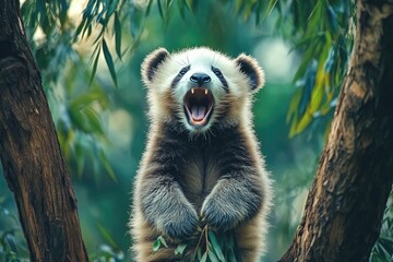 Fototapeta premium animal happy aesthetic generated AI