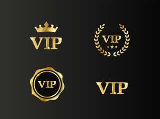 Premium golden VIP Card with elegant vip card template. Modern business card for members only. Luxury design.