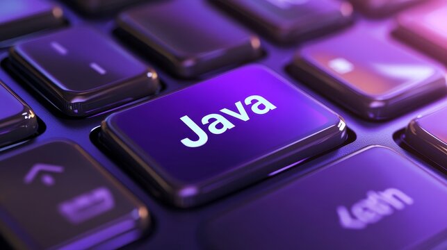 Java isolated on purple keyboard button abstract illustration