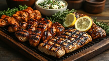 Grilled meat platter