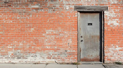 Fototapeta premium Single Door in Aged Brick Wall