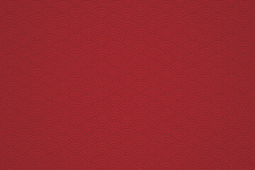 Traditional Seigaiha Wave Pattern Red And Gold Paper Background