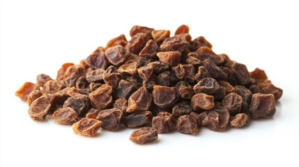 Obraz premium Pile of dried raisins on white background