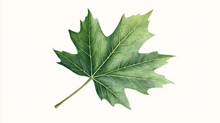 Bio. Green leaf isolated on a light background. Vector illustration.