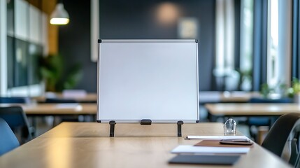 Neat Office with Empty Whiteboard