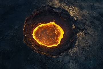Witnessing the breathtaking beauty of a glowing lava lake at night in an active volcanic crater