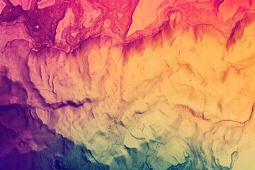 A detailed view of a vibrant artwork featuring multiple colors and patterns