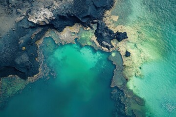 Crystal clear waters embrace rugged coastlines in a serene underwater paradise revealing vibrant marine life beneath the surface