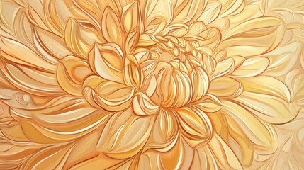 Golden Floral Explosion: A Stunning Artistic Interpretation of a Flower's Exquisite Detail