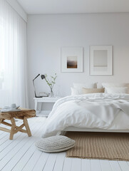 Scandinavian Minimalist Bedroom Interior