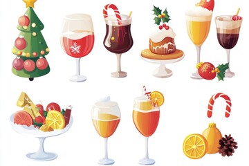 A collection of festive drinks and sweet treats perfect for the holiday season