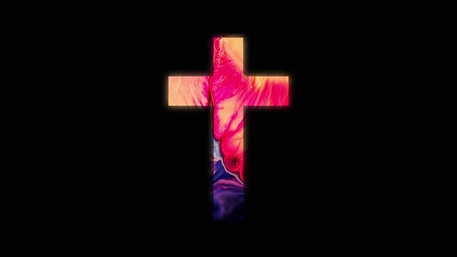 Glowing Cross On Black Loop