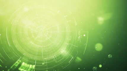 Obraz premium Abstract Technological Design with Green Color Palette. Futuristic System Visualization. Intricate Network Graphics. Modern Data Representation. Circular Geometric Patterns.