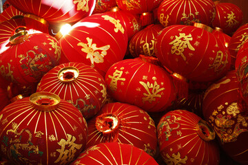 Fototapeta premium Red Chinese lanterns. Chinese New Year.