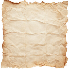 Obraz premium Aged Paper Texture: A rustic, burnt-edged piece of crumpled parchment evokes a sense of history and antiquity. Perfect for vintage designs and adding a touch of old-world charm.