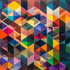 Obraz premium Abstract Geometric Composition in Vibrant Colors
