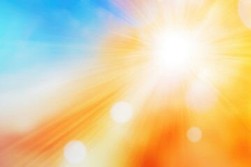 Naklejka premium A bright sun shining overhead with a clear blue sky